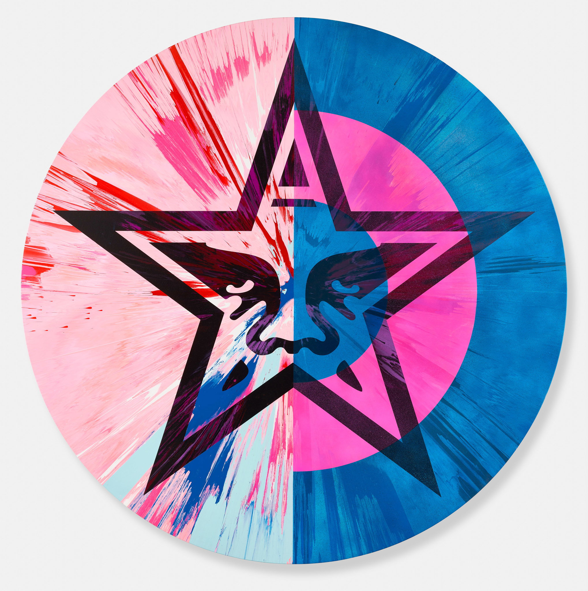 Shepard Fairey — Beautiful Overwhelming Icon Star 3 Spin Target Painting