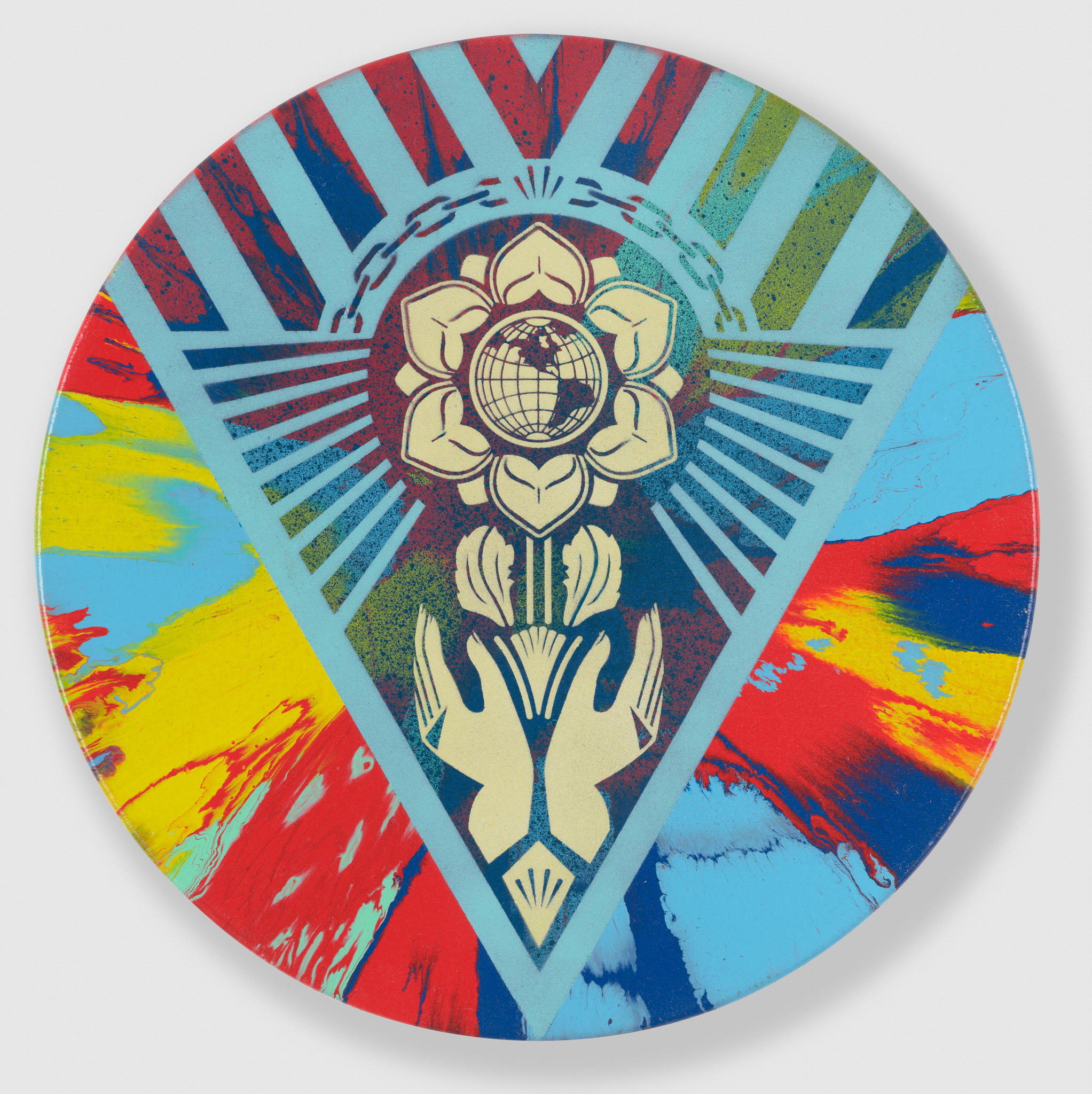 Shepard Fairey — Beautiful Rotating Earth Justice Spin Painting