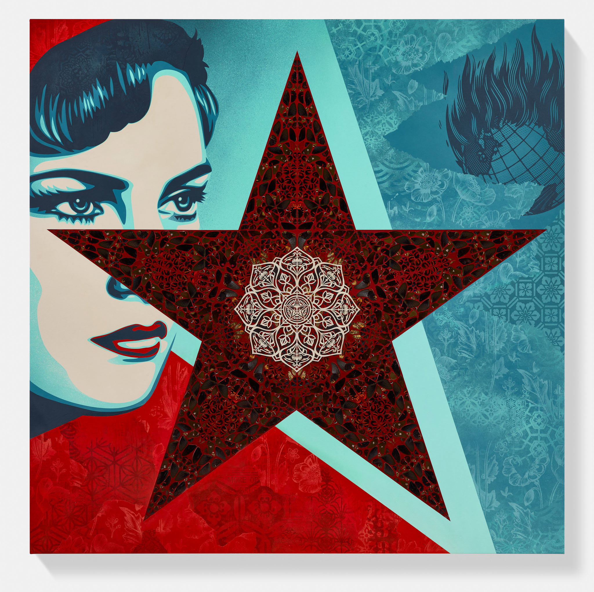 Shepard Fairey — Fallen Star (Butterfly Mandala)