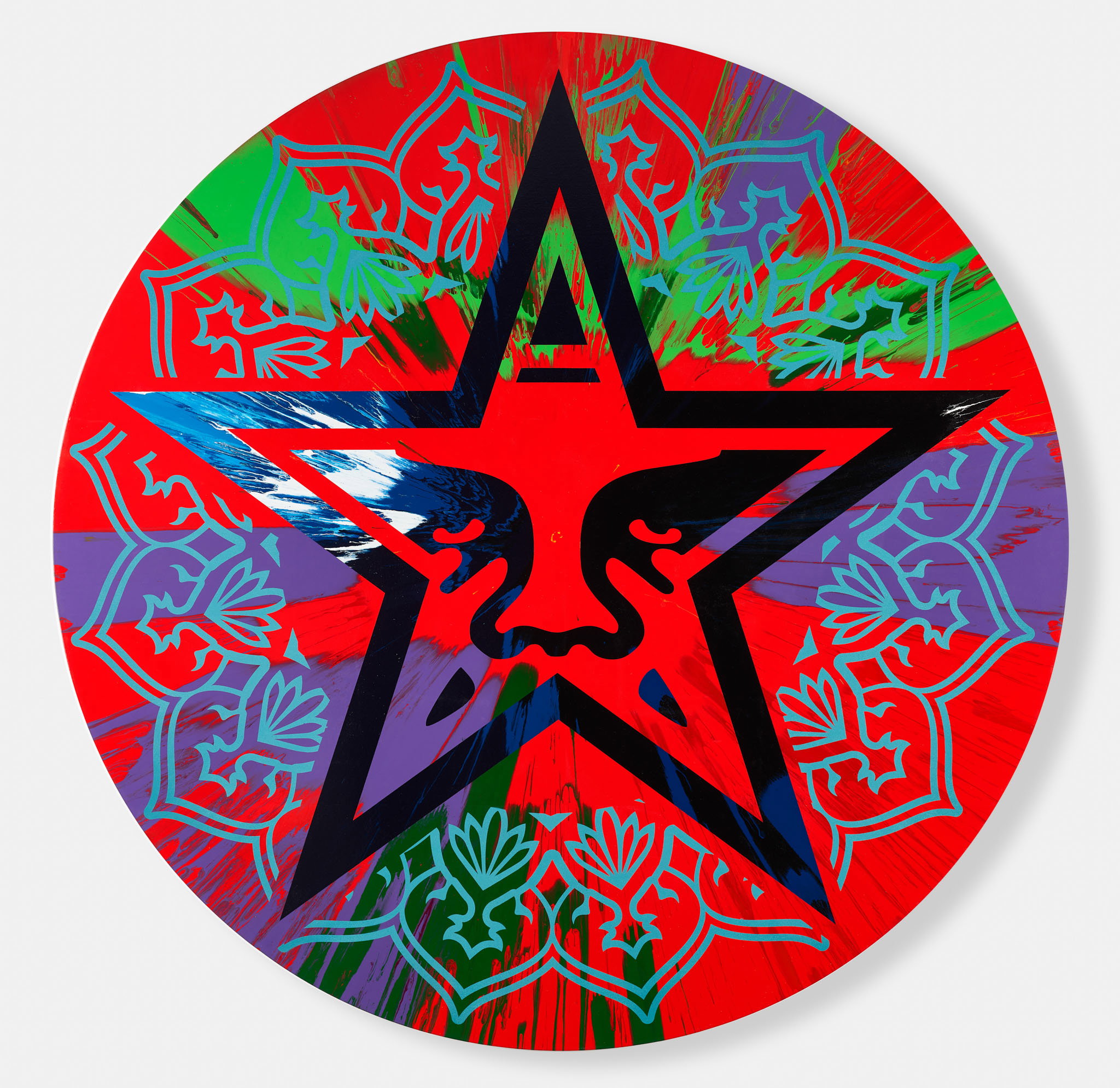 Shepard Fairey — Beautiful Amazing Icon Star 1 Spin Mandala Painting
