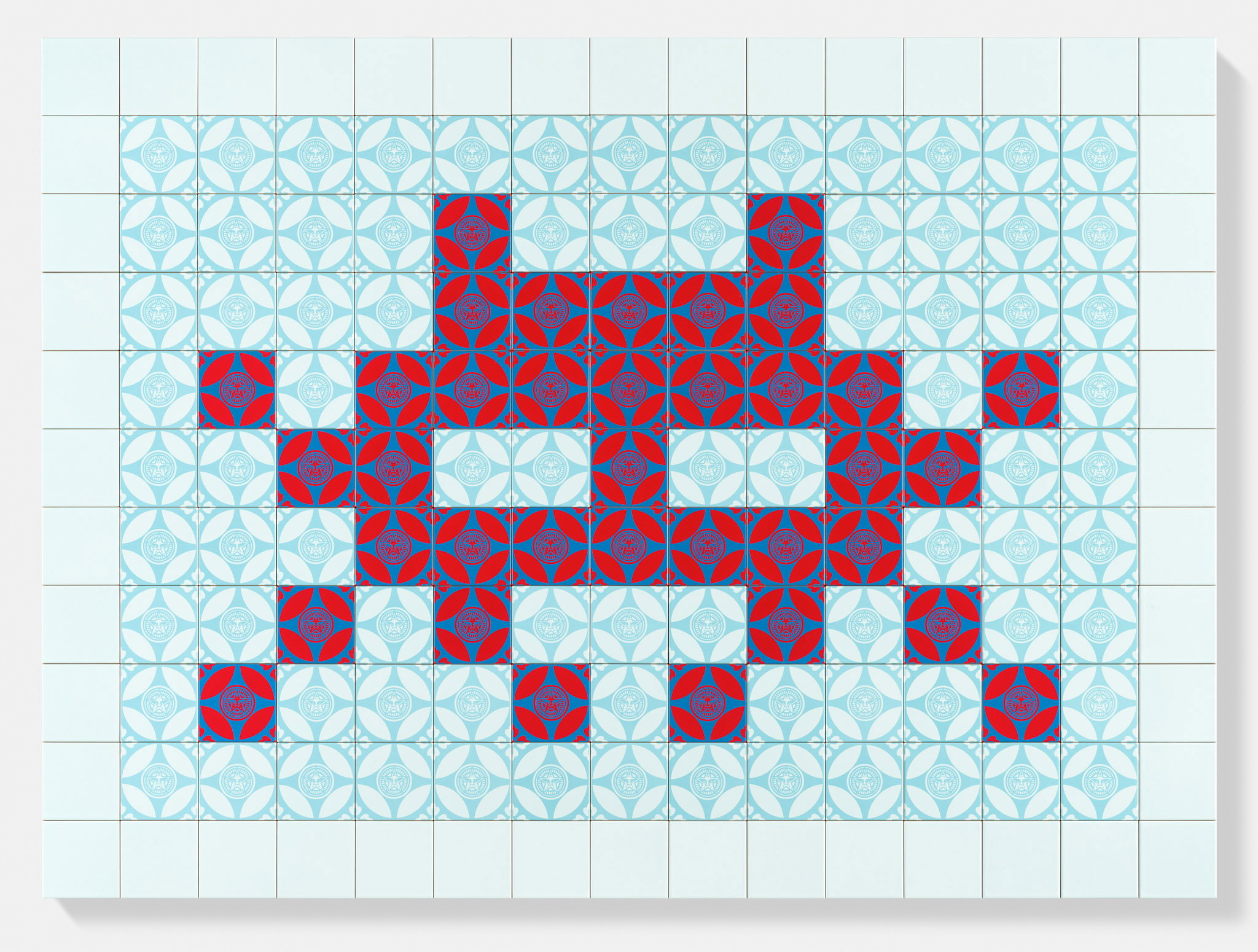 Shepard Fairey — Positive Space/Negative Space (Red/Blue)