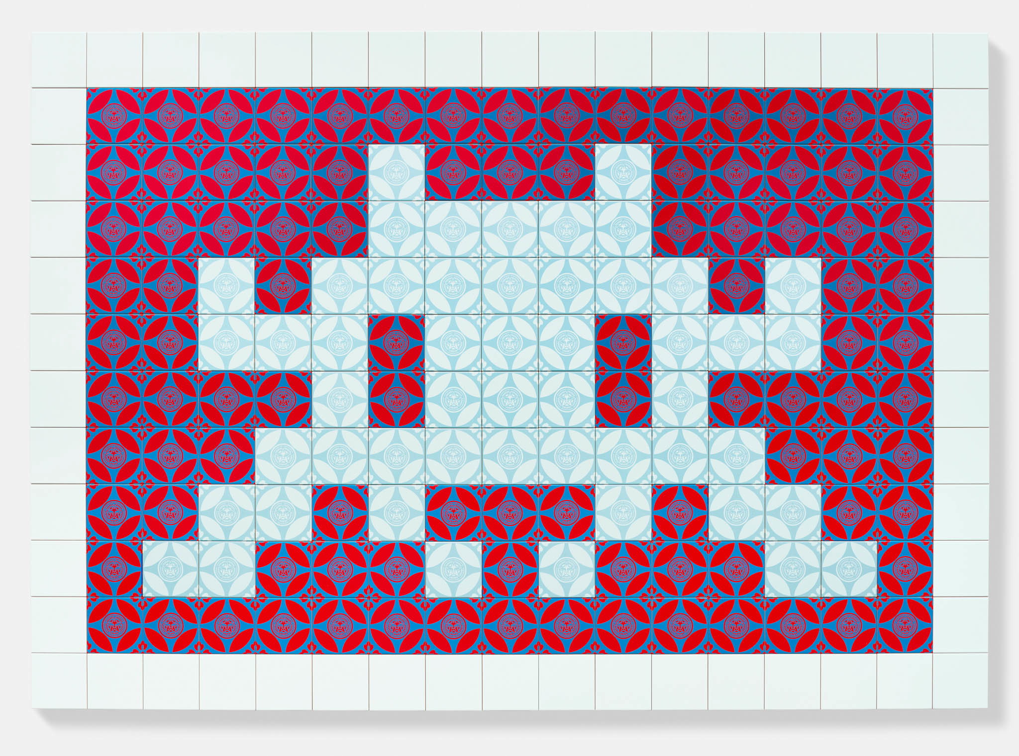 Shepard Fairey — Positive Space/Negative Space (Large Blue/Red)