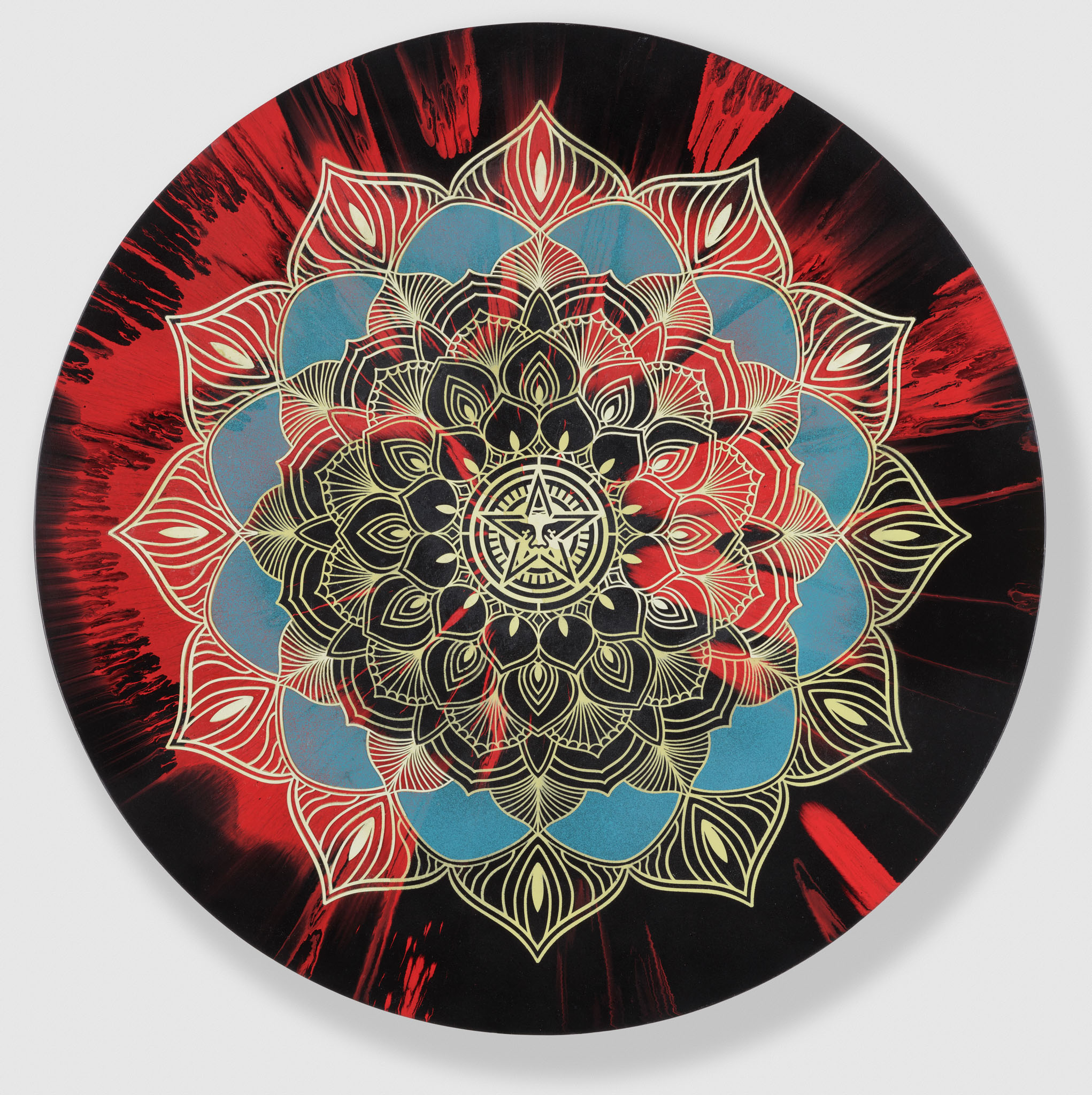 Shepard Fairey — Beautiful Hypnotic Ornate Mandala 2 Spin Painting