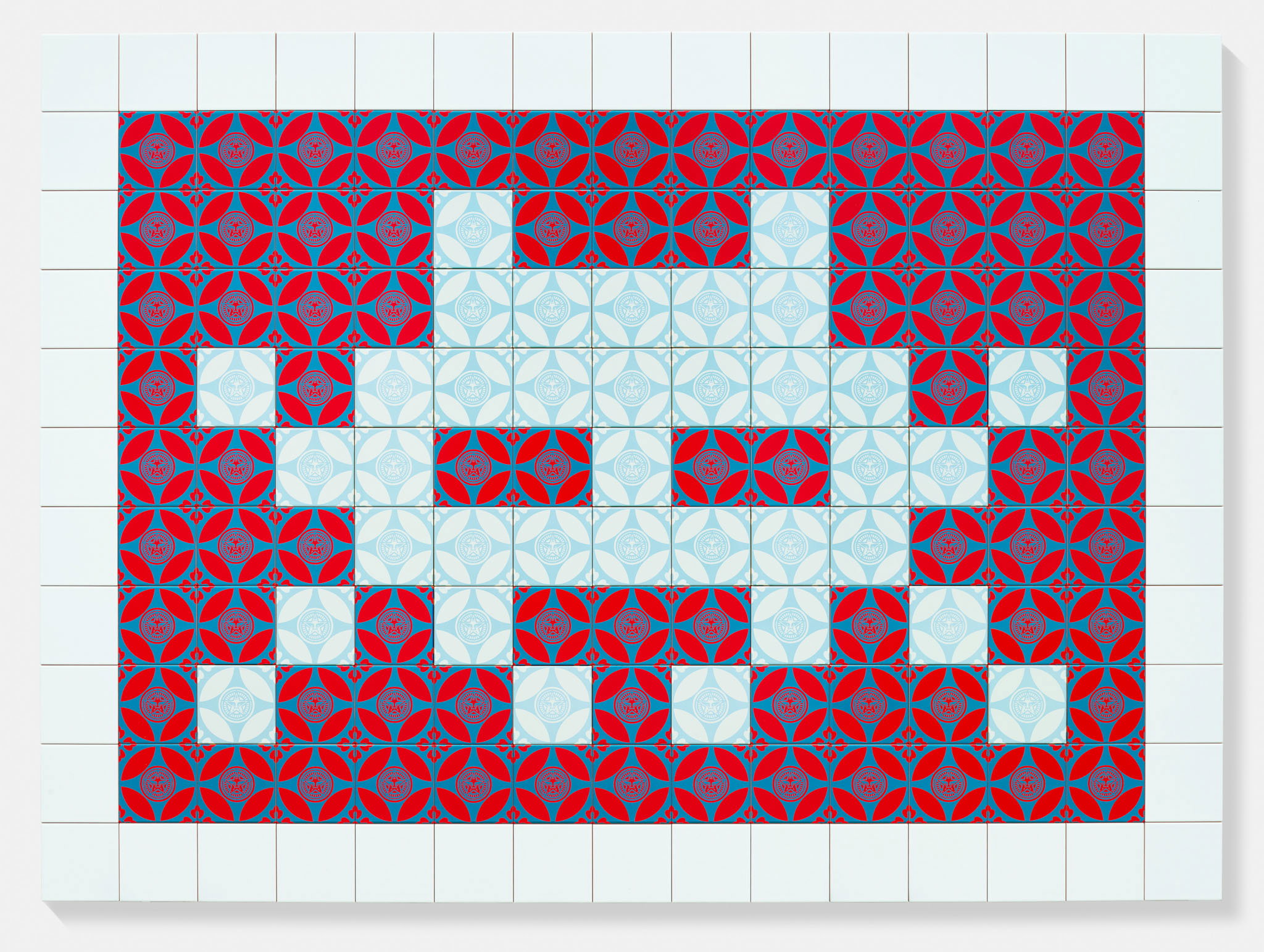 Shepard Fairey — Positive Space/Negative Space (Blue/Red)