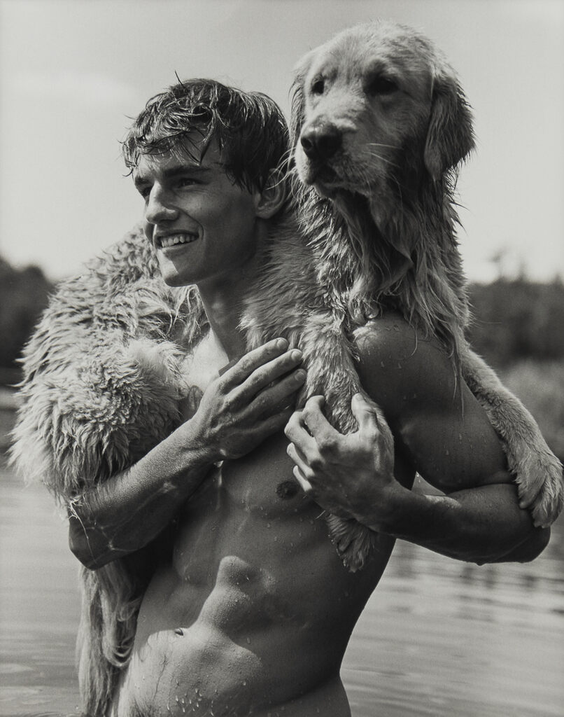Bruce Weber — Rob and Little Bear at Entrance to Bear Pond, Adirondacks, NY