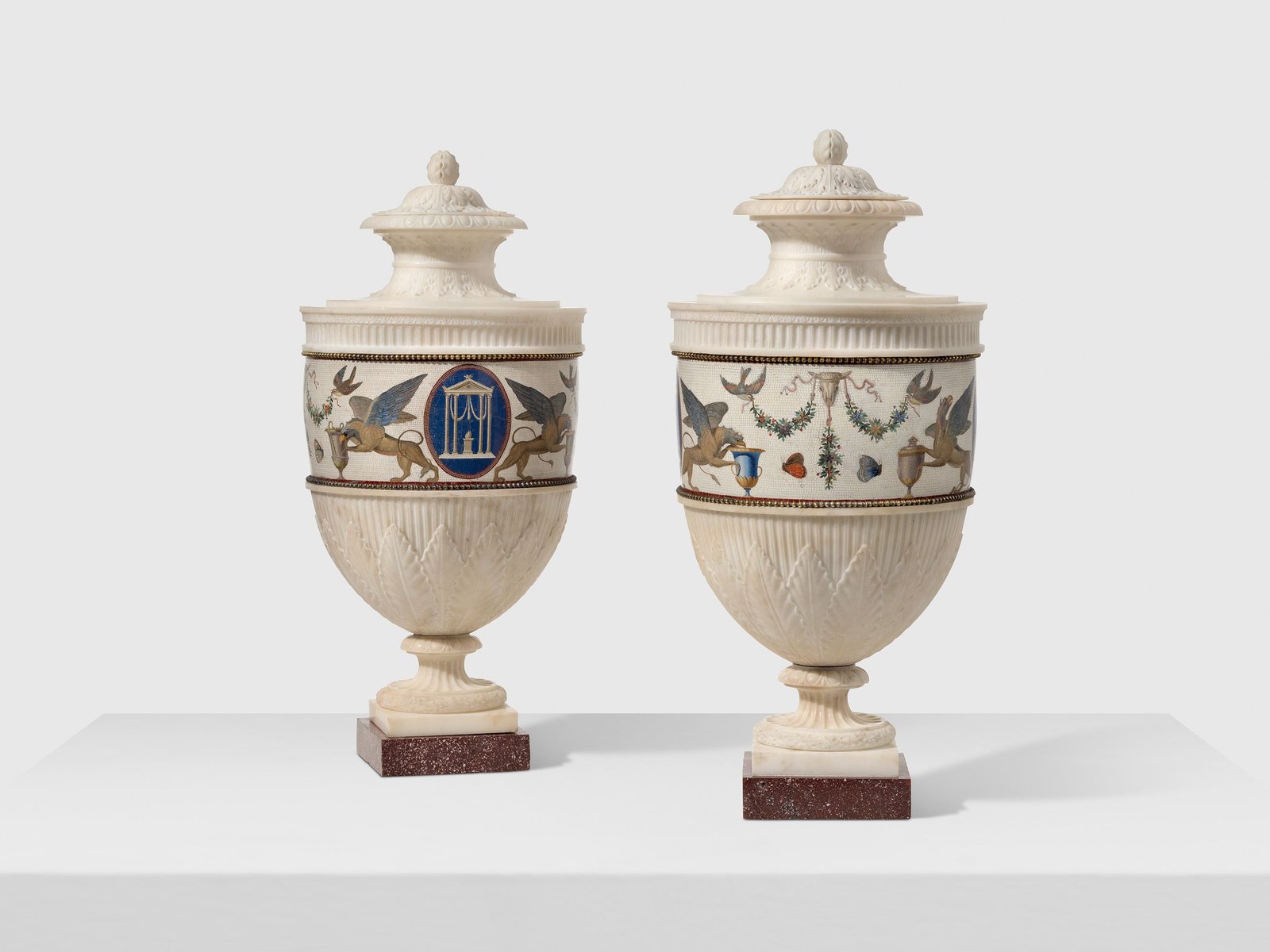 Giacomo Raffaelli — Pair of covered vases