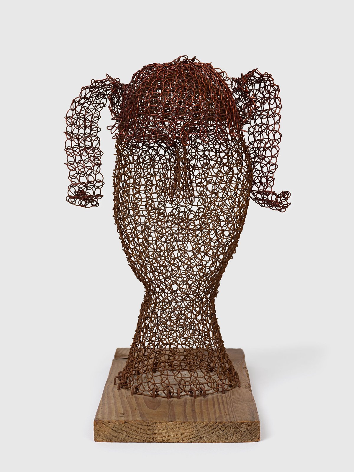 Ruth Asawa — Untitled (S.323, Freestanding Portrait of Woman on Wooden Base)