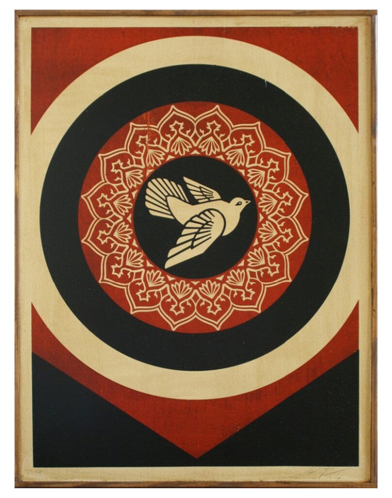 Shepard Fairey — Peace Dove on wood (Artist Proof)