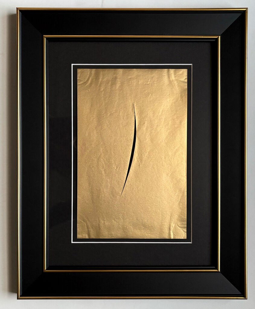 Lucio Fontana — Untitled (Gold Concetto Spaziale)