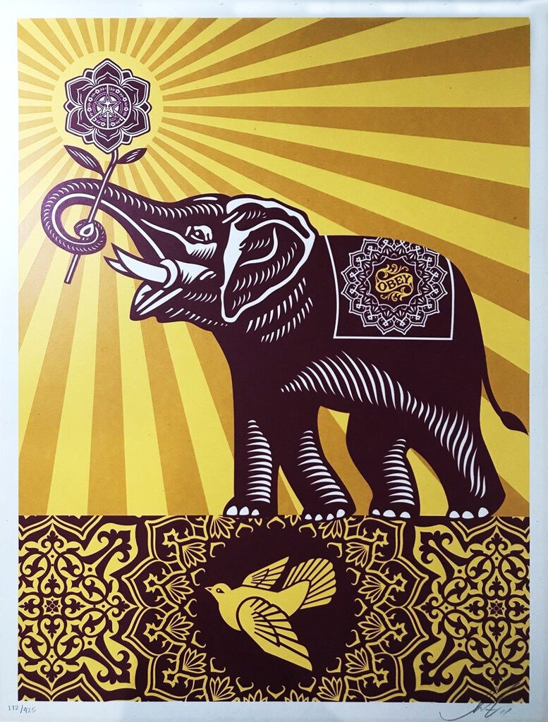 Shepard Fairey — Peace Elephant Holiday
