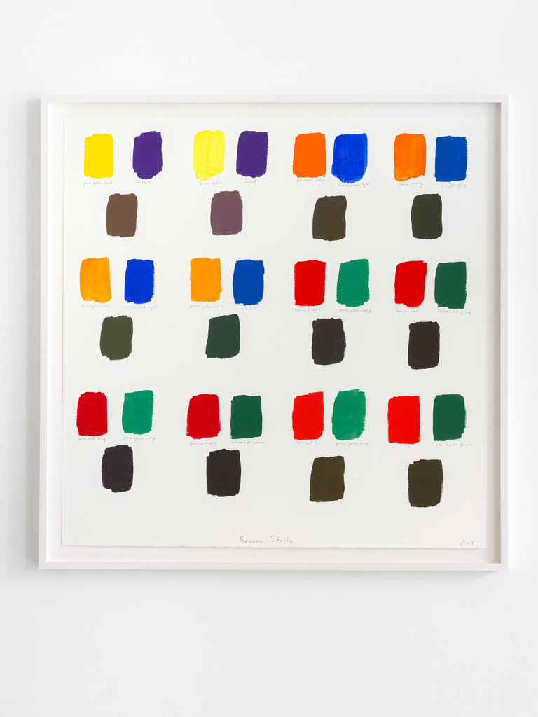 Study for three brown paintings (yellow-violet, red-green, orange-blue)