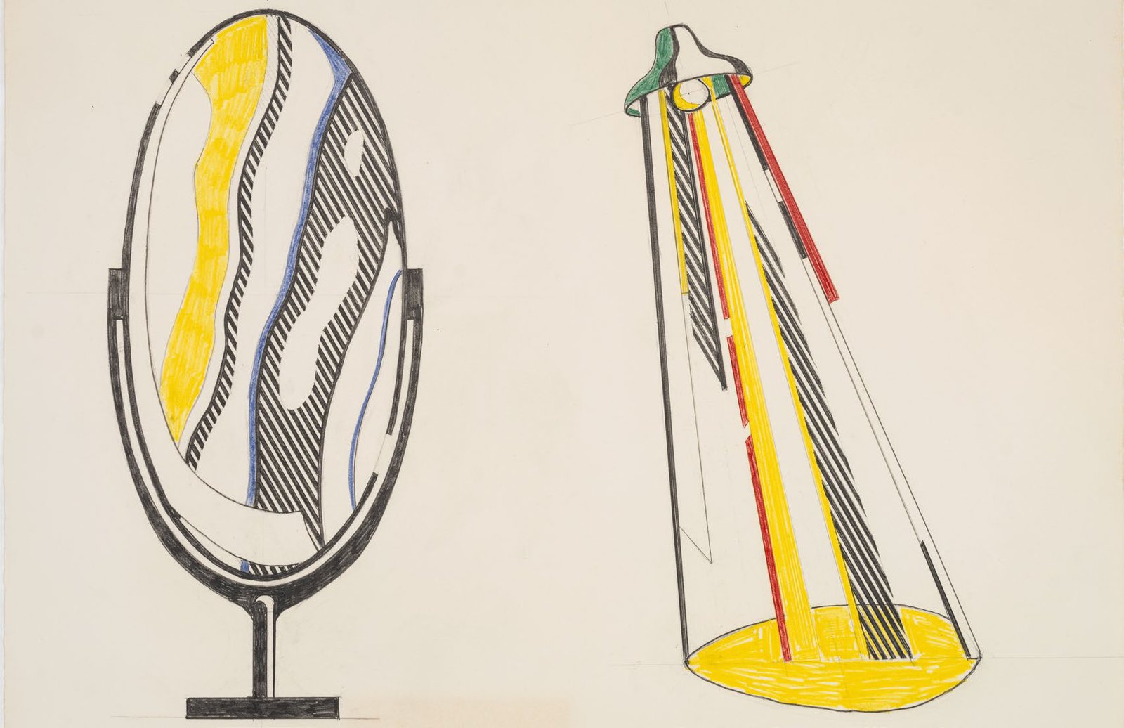 Roy Lichtenstein — Studies for 'Mirror II' and 'Lamp'