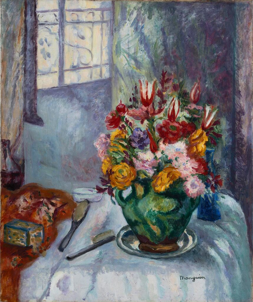 Henri Manguin — Bouquet D’Anémones Devant La Fenêtre 