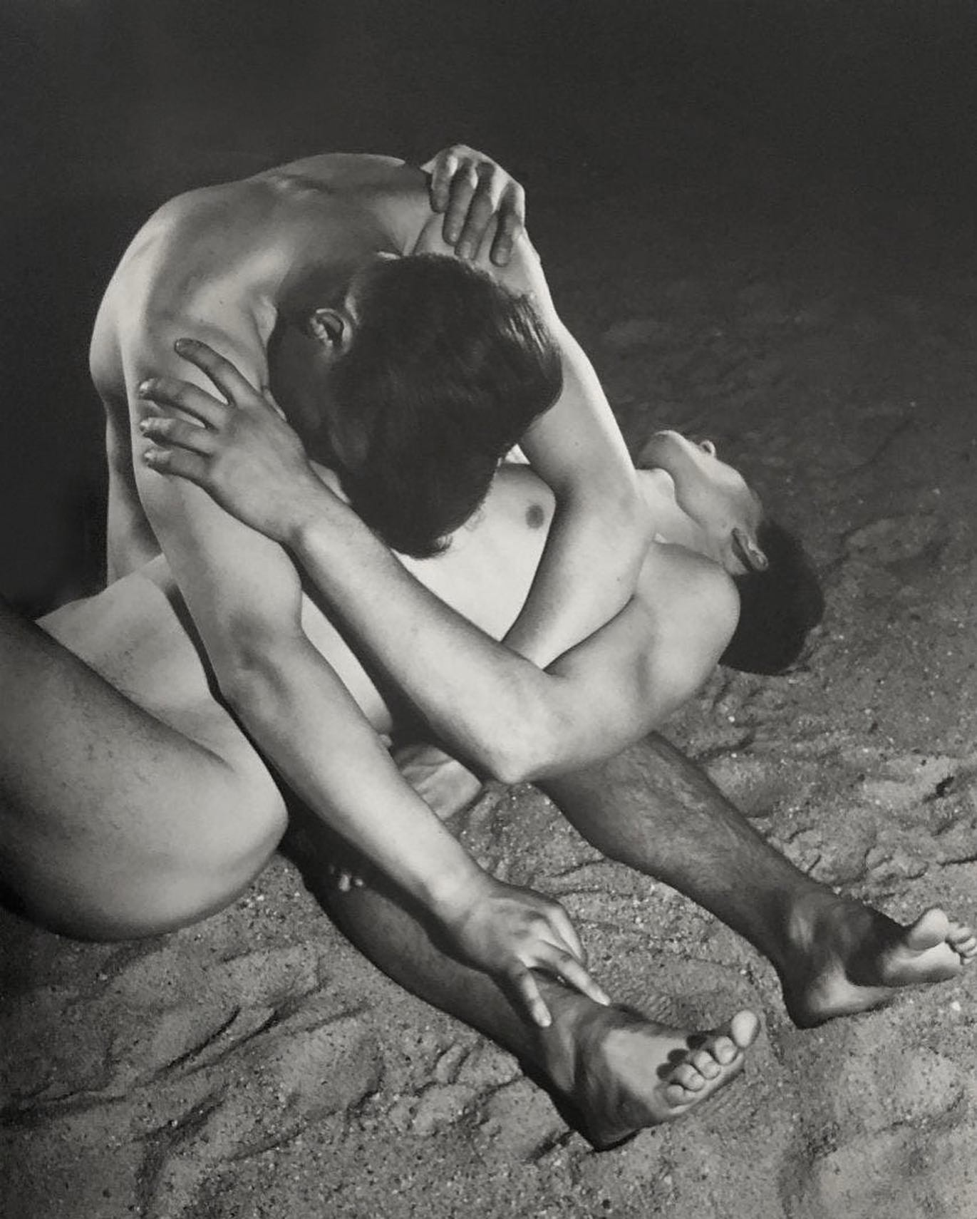 George Platt Lynes — Male Nude Seated on Sand