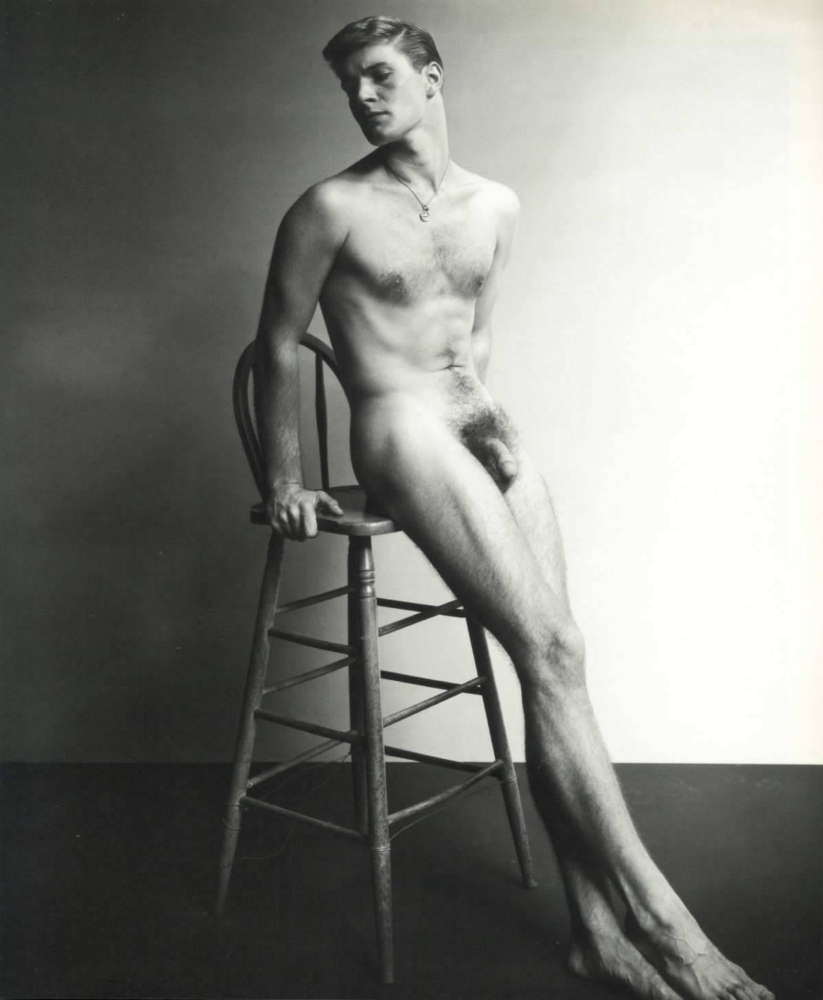 George Platt Lynes — Male Nude on High Stool