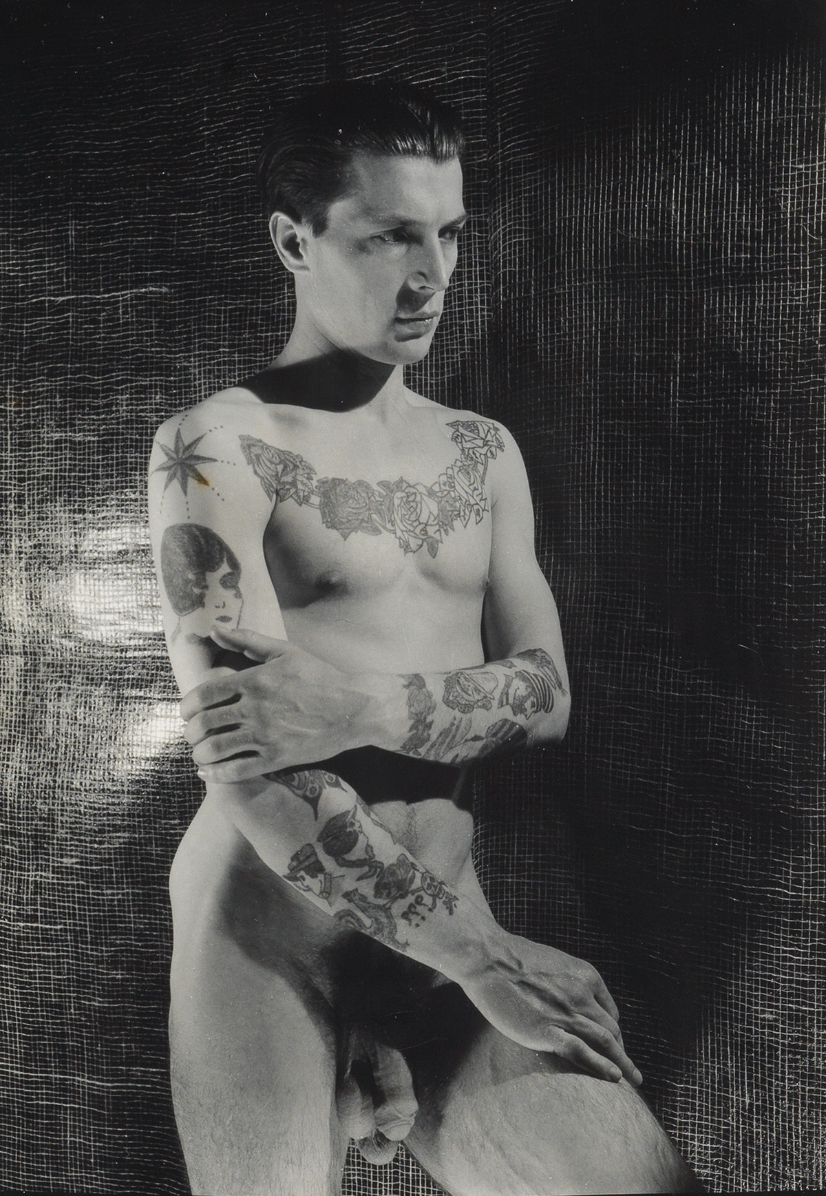 George Platt Lynes — male nude with tattoos 1934