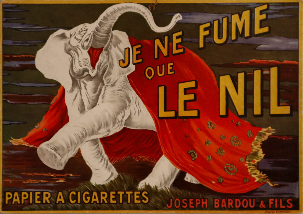 1930s Original Vintage French Art Deco, Je Ne Fume Que Le Nil - On Cardboard