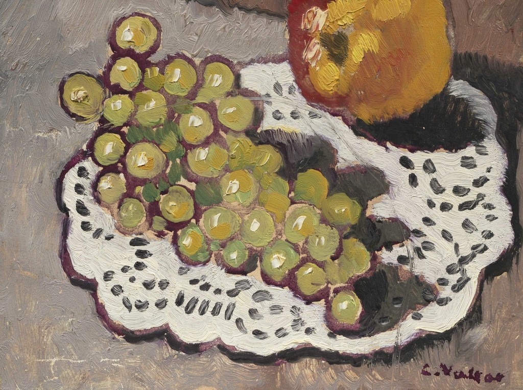 Nature morte à la pomme et raisins