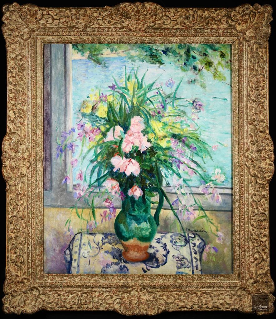 Henri Manguin — Fleurs devant la veranda – L’Oustalet – Saint Tropez