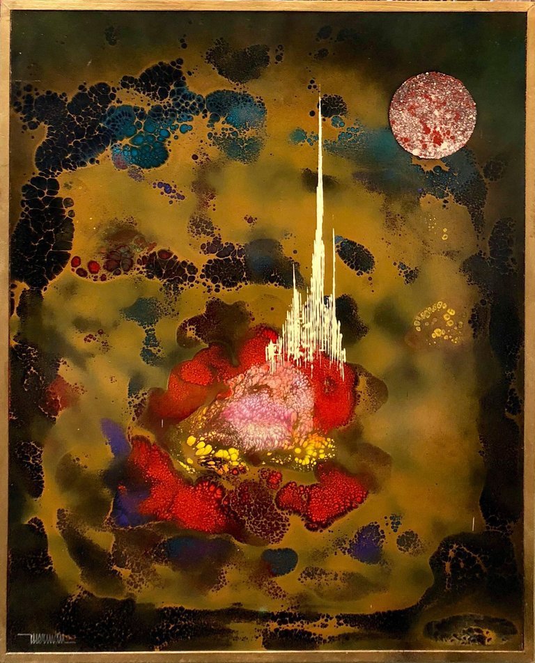 Fantastical Landscape Abstract Mexican Modern Master Oil Painting