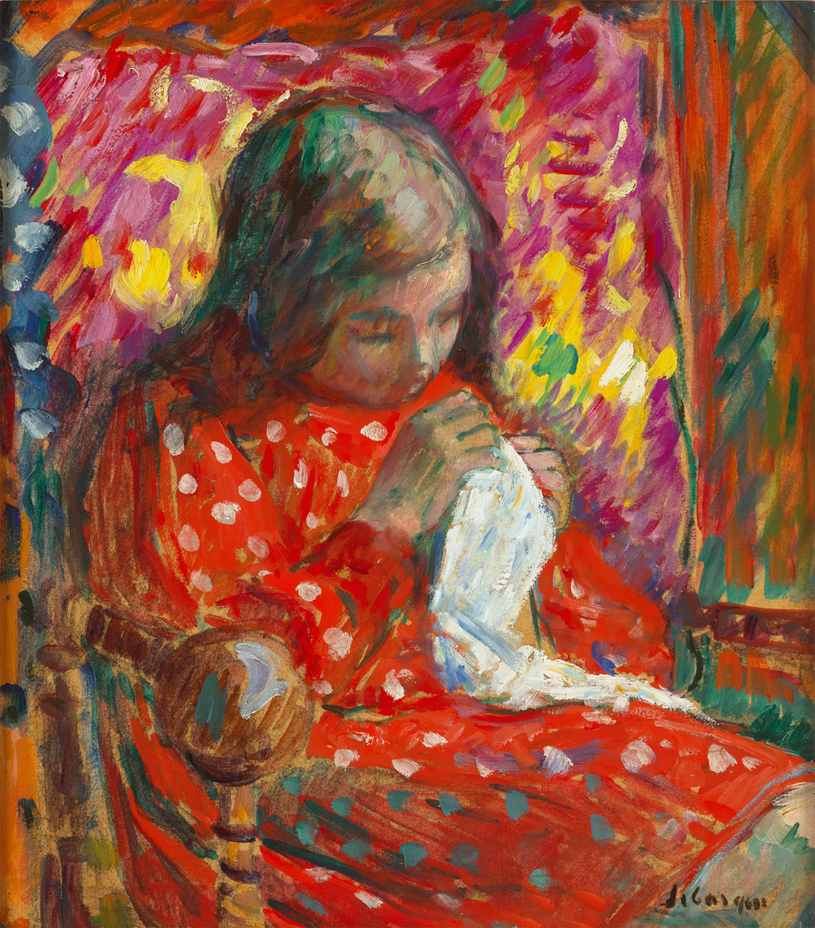 Henri Lebasque — Jeune fille cousant
