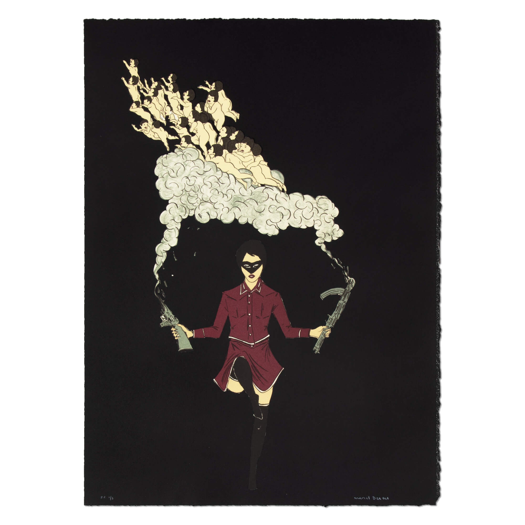 Marcel Dzama — Farewell loved ones (black)