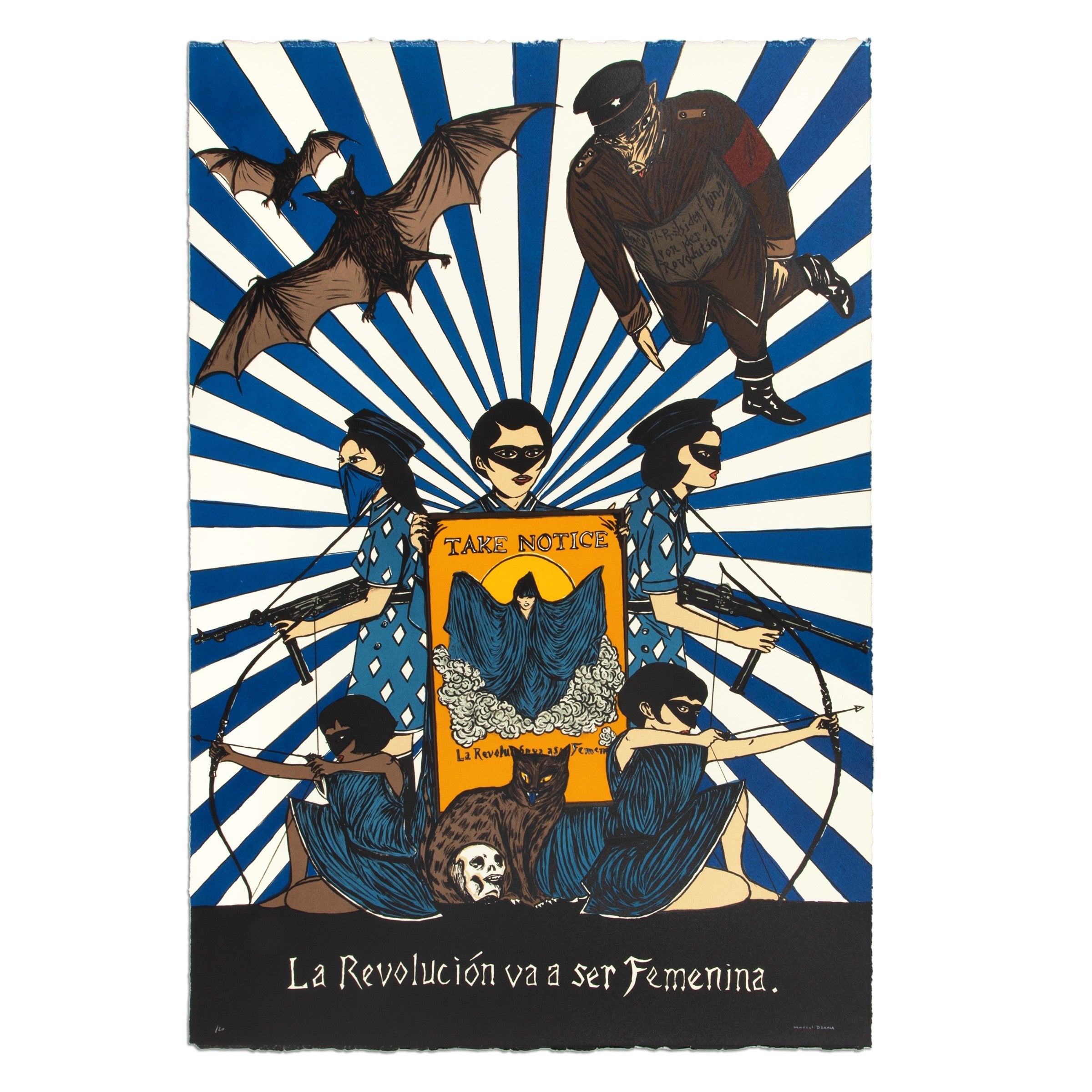 Marcel Dzama — La Revolución va a Ser Femenina (Blue)