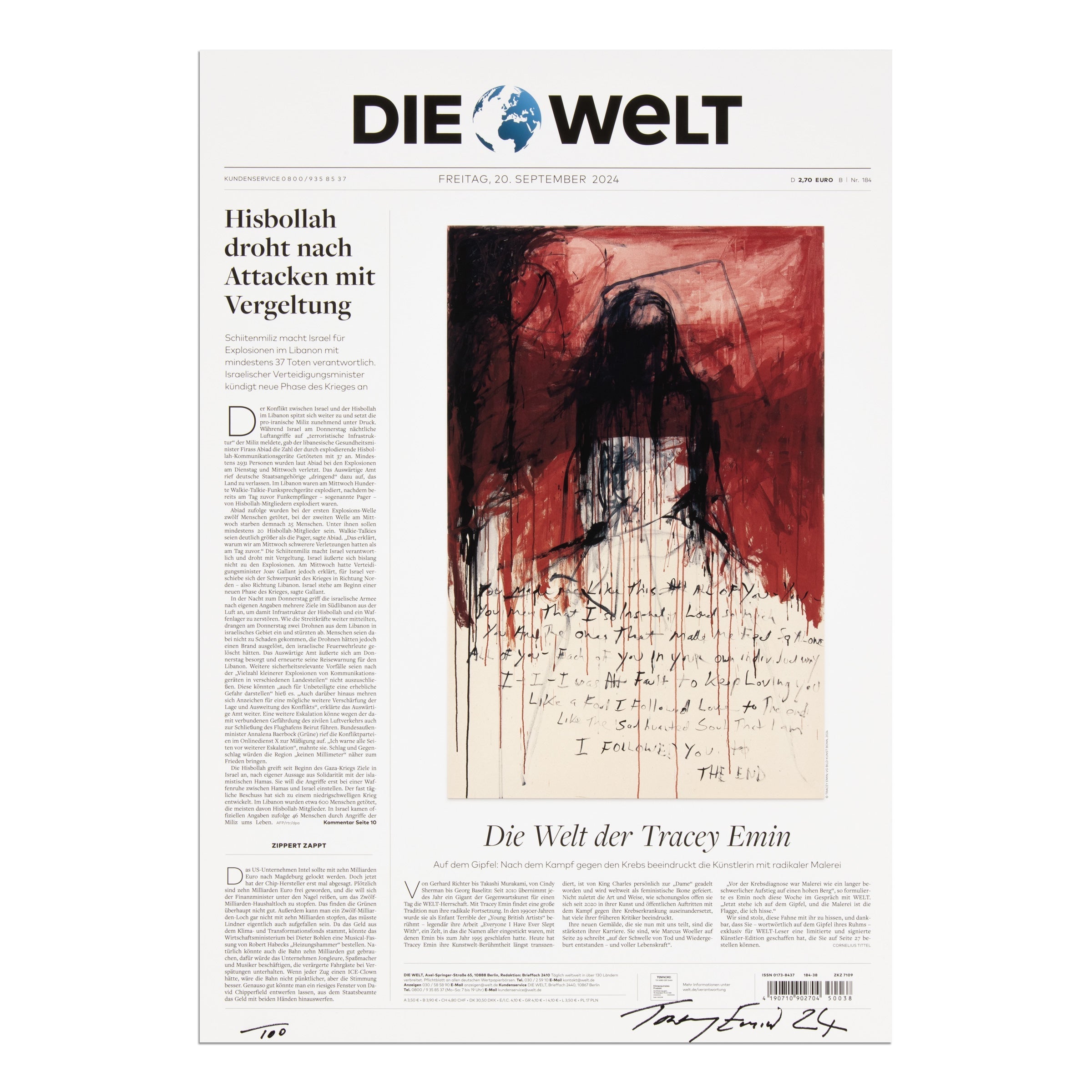 Tracey Emin — I Followed You to the End (Die Welt)