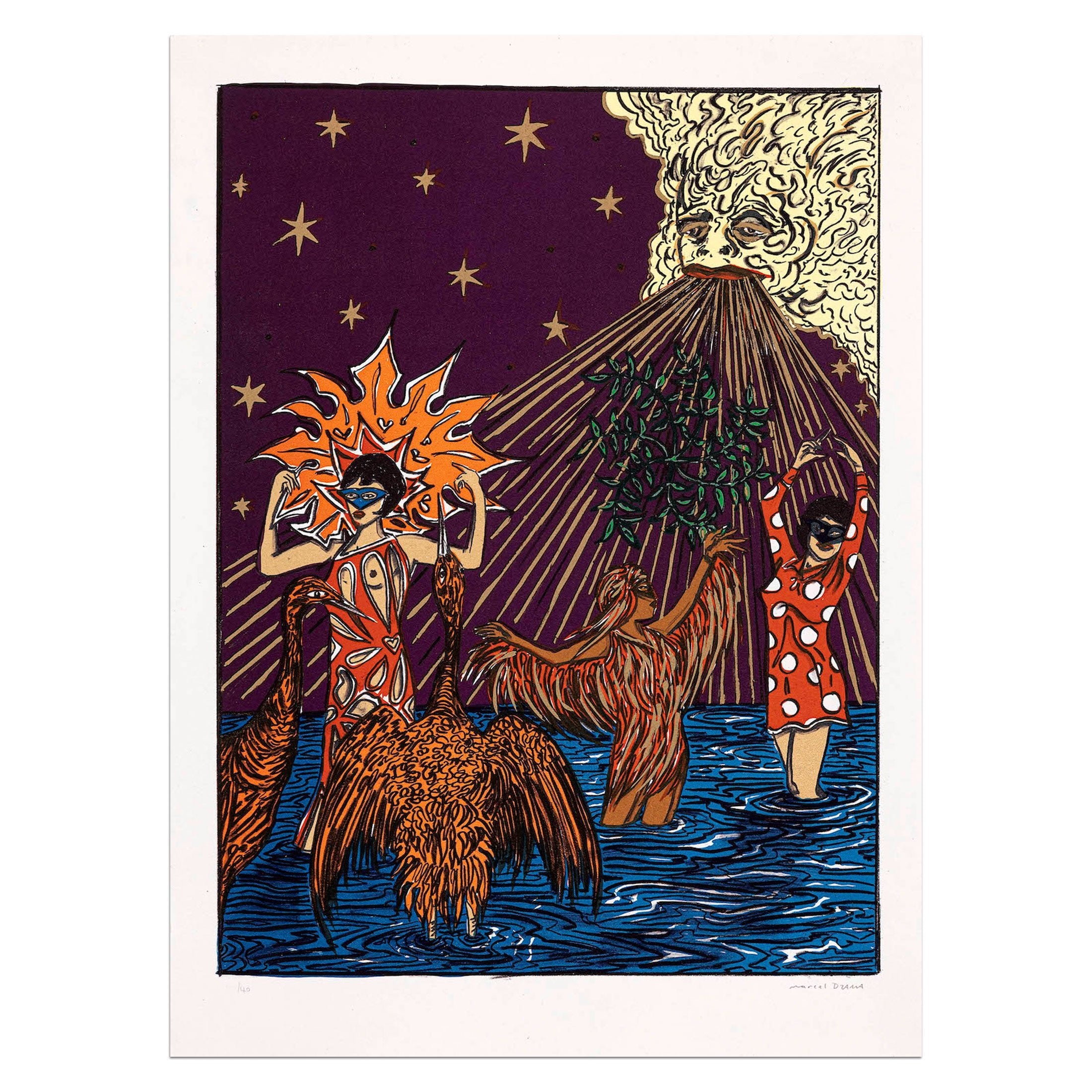 Marcel Dzama — Nature's Daughters (gold)