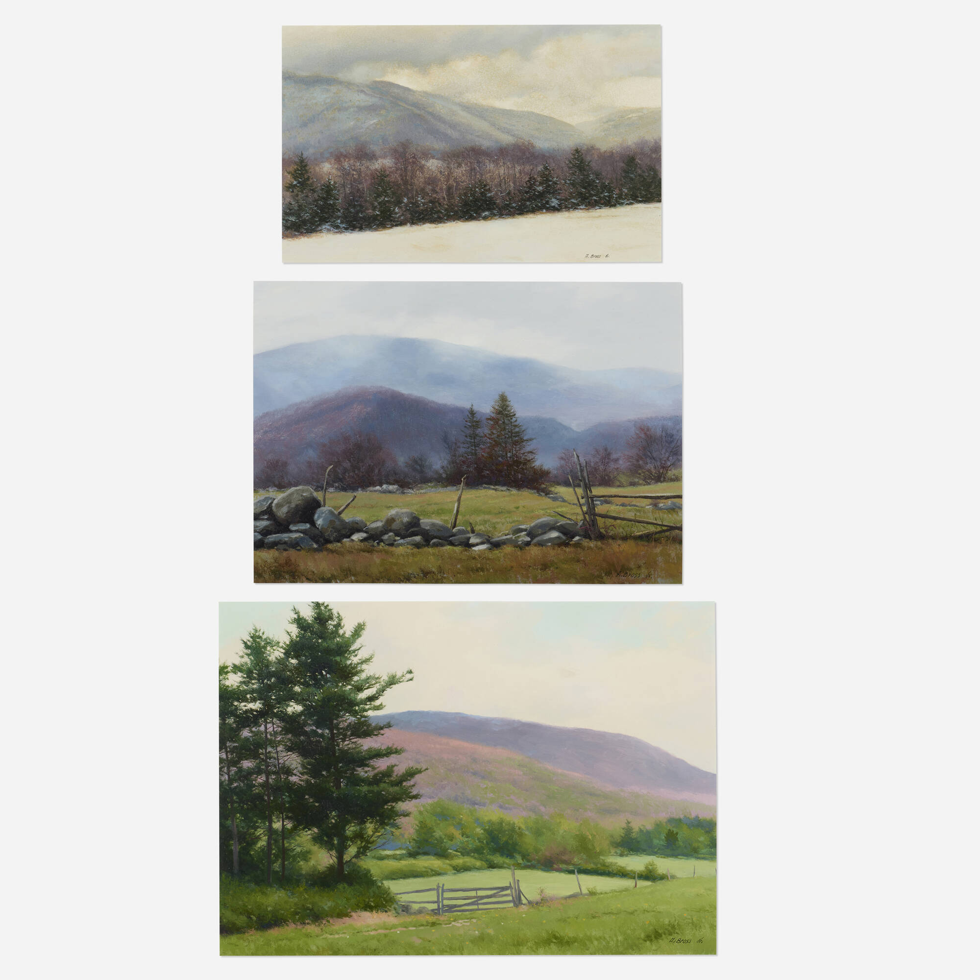 Winter Flurry; Meadow Gate; Mountain Pasture (three works)
