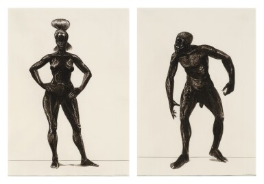 Kerry James Marshall — Study for Bride of Frankenstein and Study for Frankenstein [Two Works]