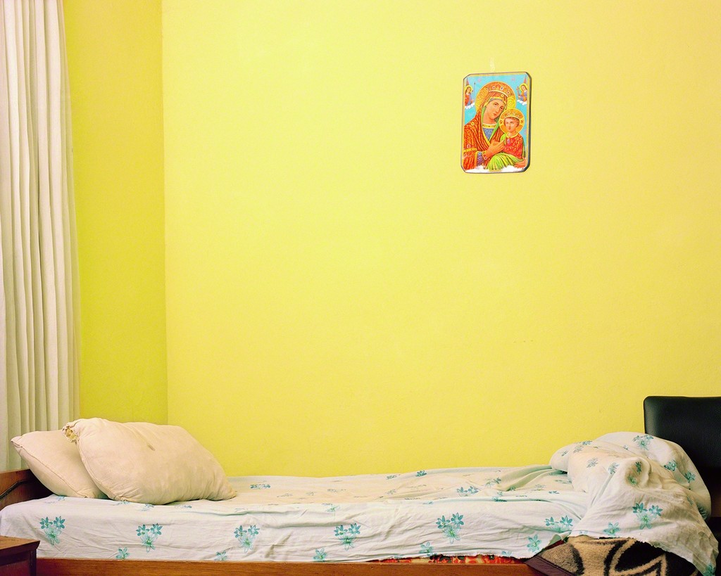 Awol Erizku — Empty Bed with The Virgin Mary