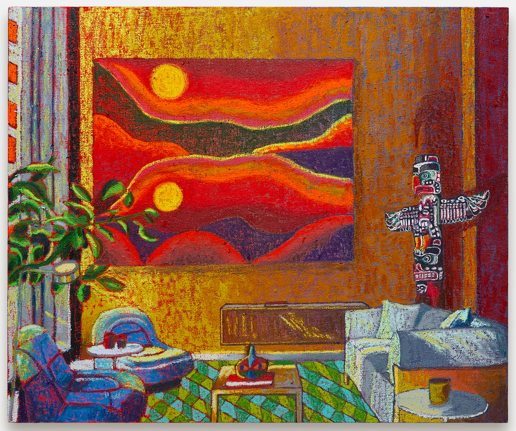 JJ Manford — Interior with Totem & Double Sun Landscape