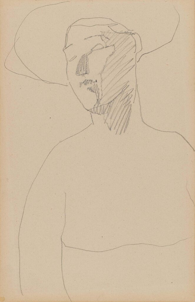 Amedeo Modigliani — Frau mit Hut im Halbprofil