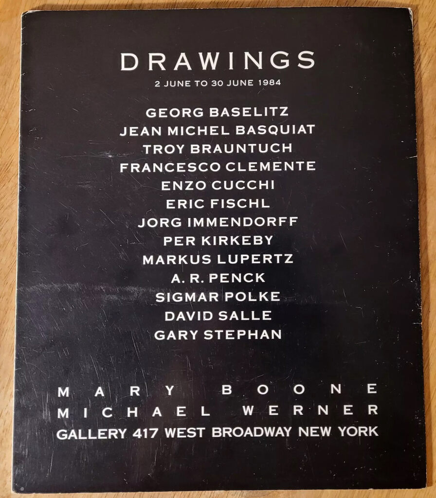 Jean-Michel Basquiat — “Drawings”, 1984, Exhibition Invite Mary Boone Gallery NYC