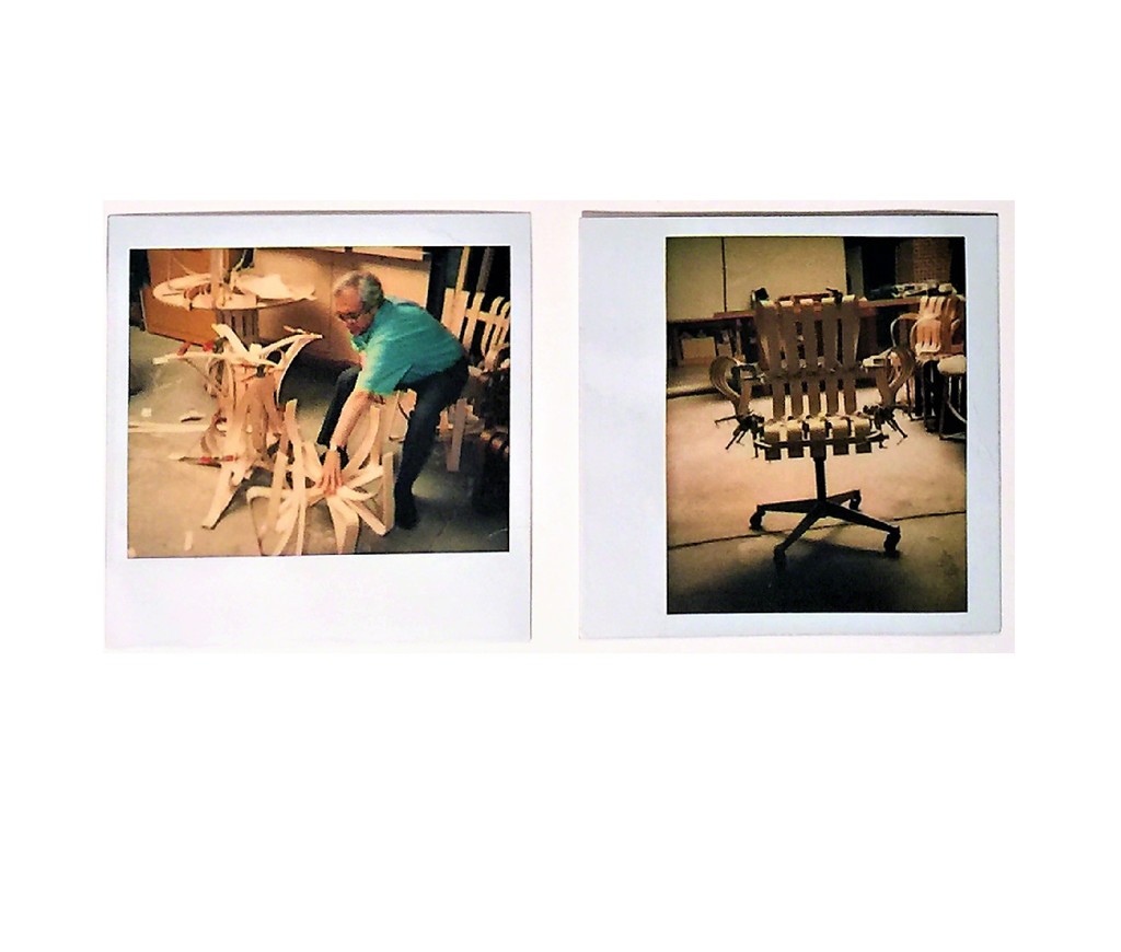 Frank Gehry — 6- Polaroid's, Knoll Bent Wood ProtoTypes