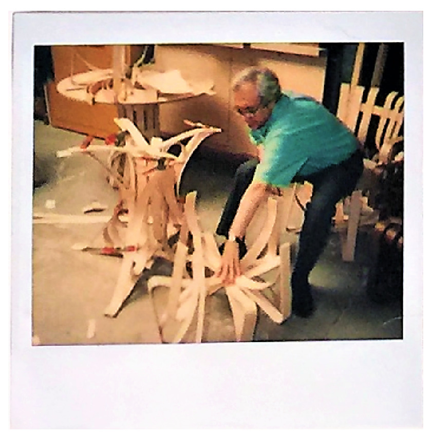 Frank Gehry — 6- Polaroid's, Knoll Bent Wood ProtoTypes