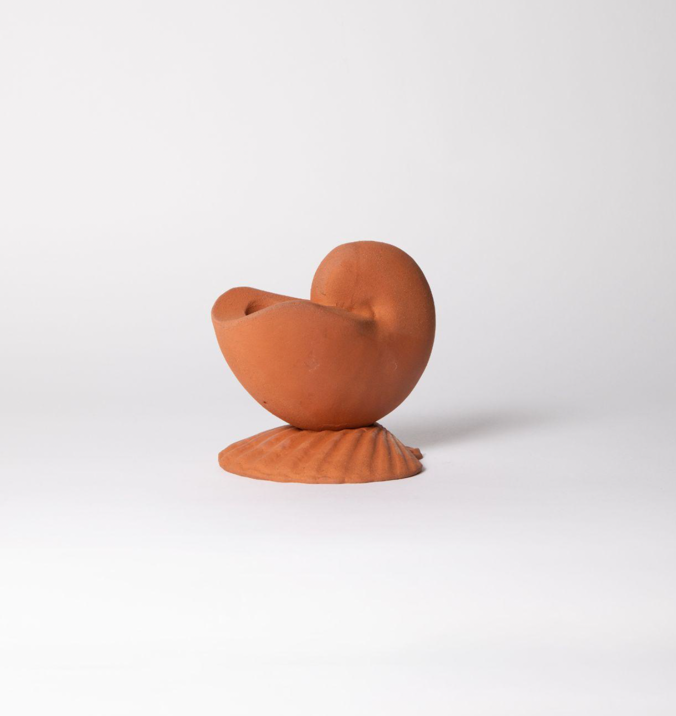 Portacandele Nautilus Candle Holder in Terracotta