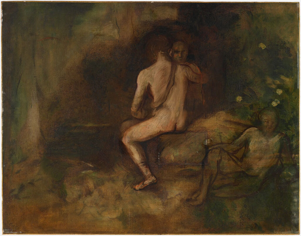 Hans von Marées — Sketch for Woodland Scene at Dusk