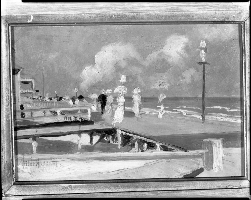 Imitator of Childe Hassam — Boardwalk by the Sea