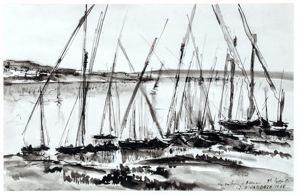 Georges Sabbagh — Les voiliers à Assouan, Haute Egypte