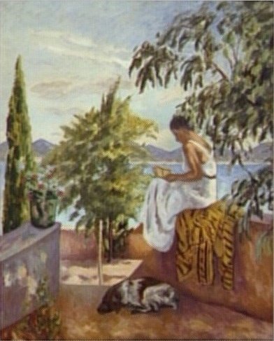 La liseuse au chien