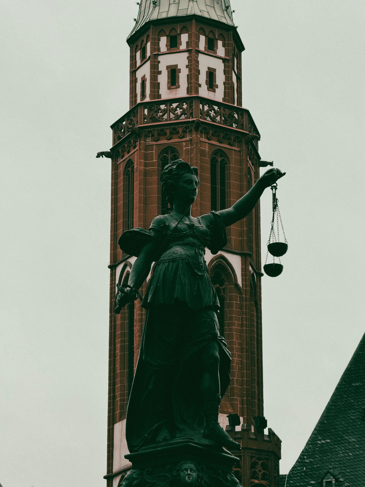 Friedrich von Schmidt (architect); Gabriel Ranzmaier (sculptor) — Statue of Justitia at Fountain of Justice (Gerechtigkeitsbrunnen)
